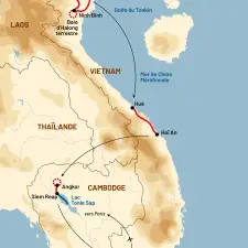 Itinéraire du voyage Rêveries Asiatiques, du Tonkin à Angkor - Vietnam - Tirawa