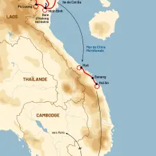 Itinéraire du voyage Du Tonkin au Delta du Mékong - Vietnam - Tirawa