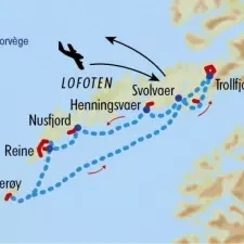 Itinéraire du voyage Randonnée et Croisière aux Lofoten - Norvège - Tirawa