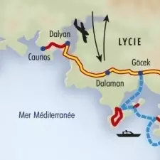 Itinéraire du voyage Balade et Croisière en Lycie - Turquie - Tirawa