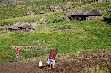 Village basotho, montagnes de Maloti - Lesotho