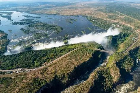 Chutes Victoria, en vue aérienne - Zimbabwe