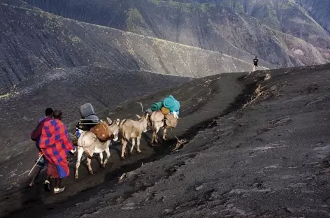 Trek en direction du Lac Natron, sur les cendres du volcan Lengai - Tanzanie