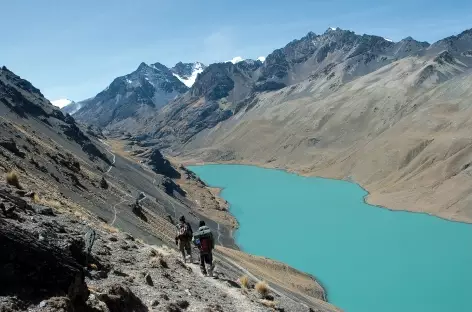 Cordillère Royale, descente au bord de la laguna Khotia - Bolivie