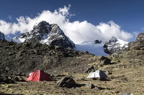 Cordillère Royale, camp au pied du Condoriri - Bolivie