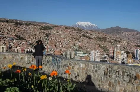 La Paz, vue sur l'Illimani depuis le mirador Kili Kili - Bolivie