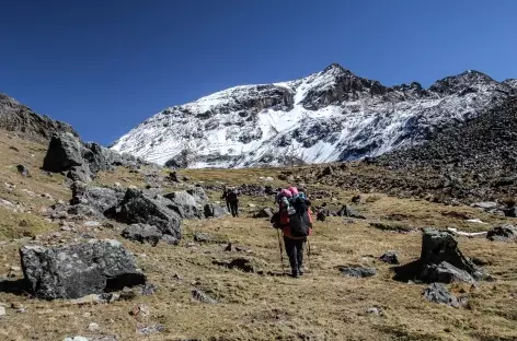 Marche dans la vallée de la lagune Altarani - Bolivie