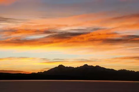 Coucher de soleil sur la Cordillère Royale depuis Yumani - Bolivie