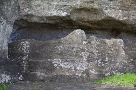 Ile de Pâques, moaï en sculpture (carrière Rano Raraku) - Chili