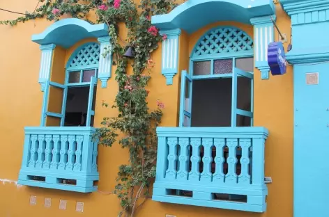 Façacade colorée à Carthagène - Colombie