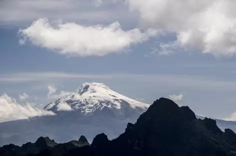 Vue sur le Cayambe depuis le sommet du Fuya Fuya - Equateur