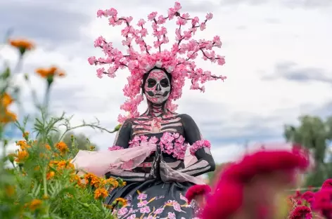 Catrina dans les champs de Cholula, Mexique 