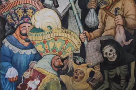 Fresque murale à Mexico dans le palais des Beaux-Arts