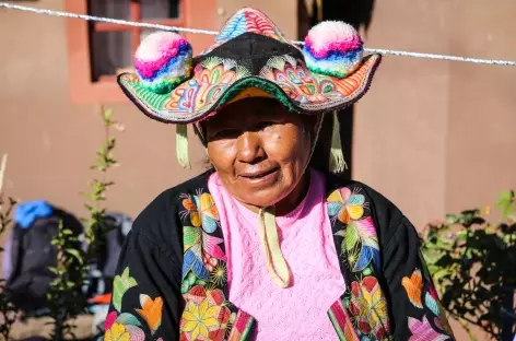 Coiffe région de Llachon - Pérou - 