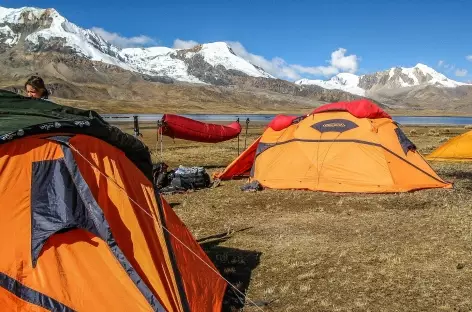 Notre camp à la lagune Ccascana - Pérou