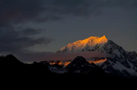 Chemin de l'Inca, coucher de soleil sur la cordillère de l’Urubamba - Pérou - 
