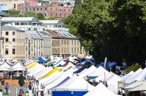 Le célèbre marché de Hobart - Tasmanie