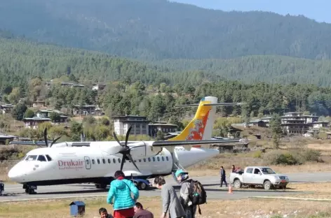Le petit aéroport de Bumthang - Bhoutan