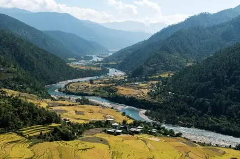 Vue depuis le chorten de Nyezergang - Bhoutan - 