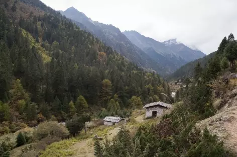 Un des hameaux entre Koina et Gasa - Bhoutan
