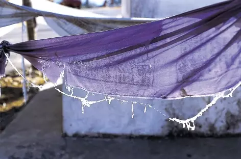 Drapeaux de prière au petit matin - Bhoutan