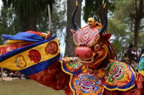 Danse masquée au festival de Talo - Bhoutan
