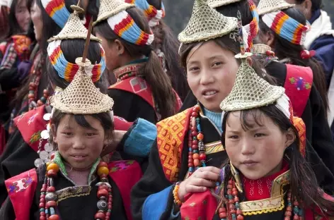 Jeunes femmes de Laya, Nord Ouest du Bhoutan