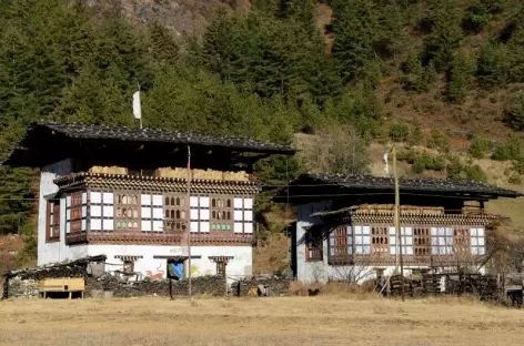 Maisons traditionnelles dans la vallée de Haa - Bhoutan - 