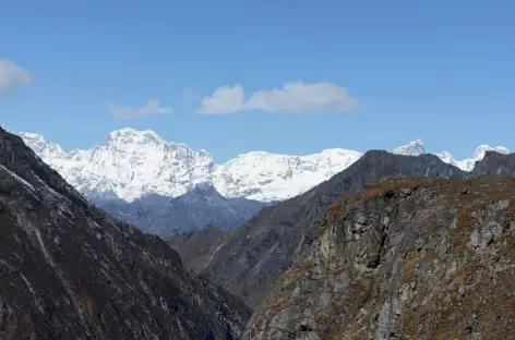 Vue sur le Gangbum depuis le Tsome la - Bhoutan