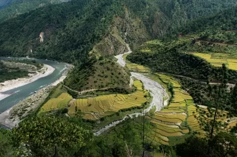 Paysage en direction de Trashigang - Bhoutan