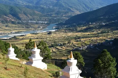 Vallée de Punakha depuis la nonnerie - Bhoutan