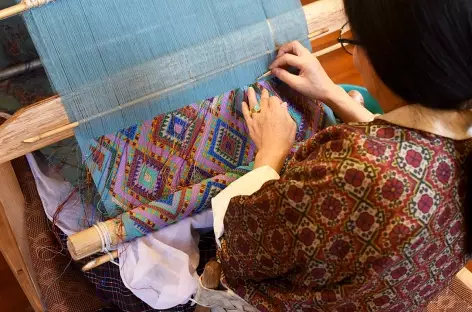 Tissage au musée des Textiles - Thimphu - Bhoutan - 
