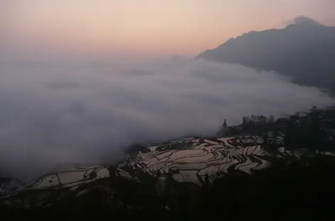 Lever de soleil sur les rizières de Yuan Yang