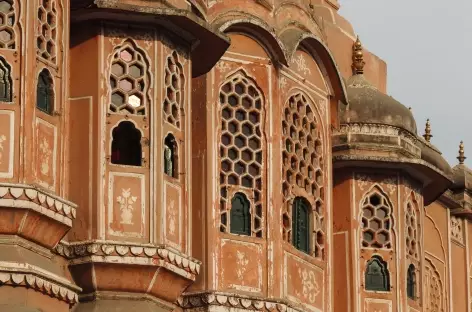 Détail du Palais des vents à Jaïpur - Inde, Rajasthan