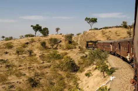 Le train parcourt la campagne