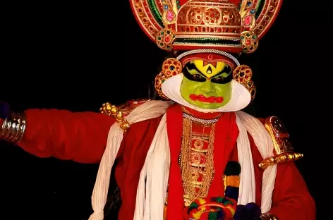 Spectacle de kathakhali, au Kerala, Inde du Sud