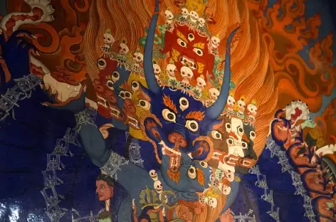 Peintures traditionnelles au monastère de Likir, Ladakh Inde - 