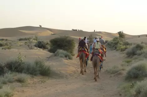 Coucher de soleil sur les dunes à Jaisalmer - Inde - 