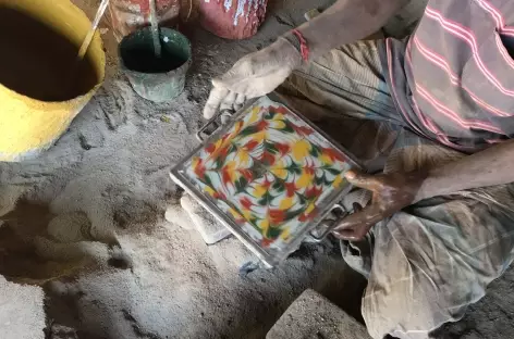 Atelier de carreaux d’Athangudi, Chettinad - Inde - 