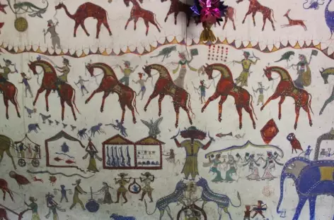 Peintures Pithora, Champaner - Inde - 