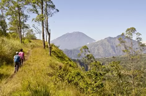 Randonnée le long de la crête nord de la caldeira du Batur, Bali - Indonésie