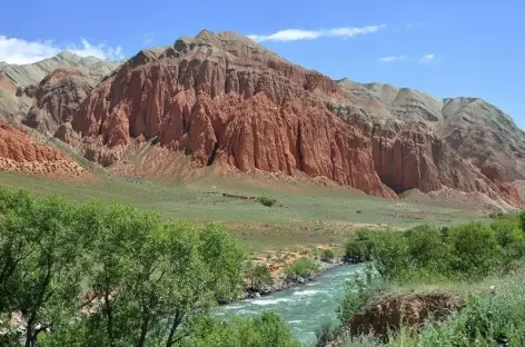 Canyon rouge dans les gorges de la Kekemeren - Kirghizie 