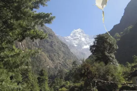Première vue sur les montagnes du Khumbu - Nepal