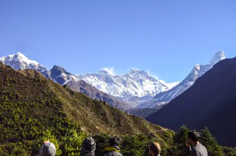 Vue de plateau de Khumjung, vallée de l'Everest - Népal