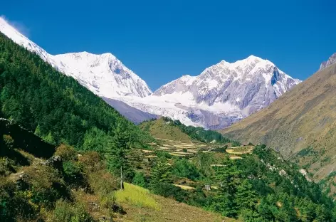 Première vue sur la Manaslu Nord - Népal