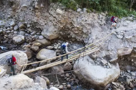 Passage de pont - Kangchenjunga Népal