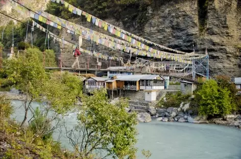 Pont suspendu vers Chame - Népal
