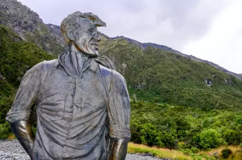 Statue du célèbre alpiniste néo-zélandais Edmund Hillary - Nouvelle Zélande