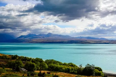 Lac Pukaki vers le Mt Cook - Nouvelle Zélande