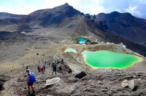 Les trois Emerald Lakes, massif du Tongariro - Nouvelle Zélande